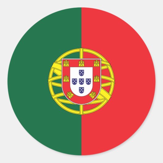Vlag van Portugal Ronde Sticker (Voorkant)
