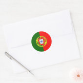 Vlag van Portugal Ronde Sticker (Envelop)