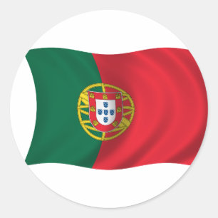 Vlag van Portugal Ronde Sticker