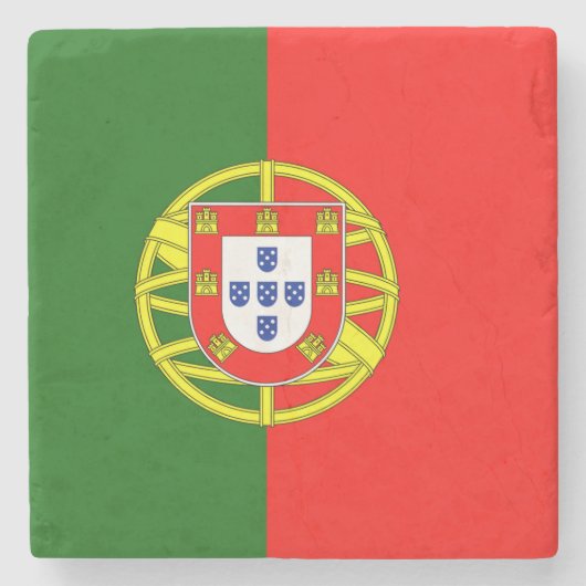 Vlag van Portugal Stenen Onderzetter (Voorkant)