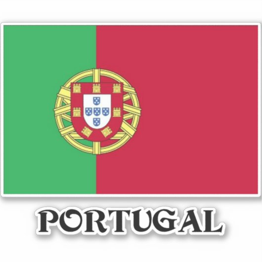 Vlag van Portugal Sticker (Voorkant)