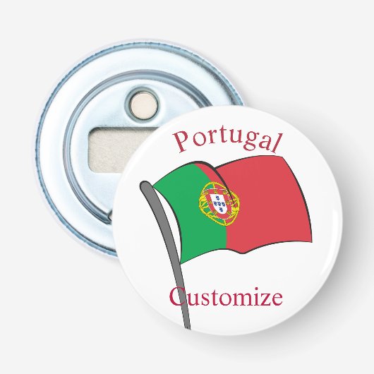 Vlag van Portugal Thunder_Cove Button Flesopener (Voorkant)
