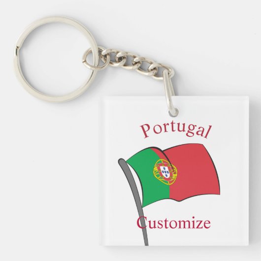 Vlag van Portugal Thunder_Cove Sleutelhanger (voorkant)