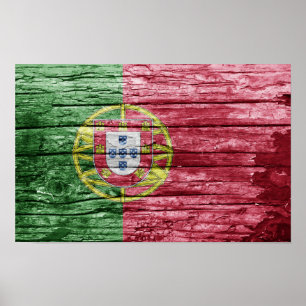 Vlag van Portugal van hout Poster