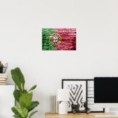Vlag van Portugal van hout Poster (Thuiskantoor)