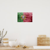 Vlag van Portugal van hout Poster (Keuken)