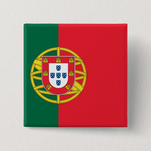 Vlag van Portugal Vierkante Button 5,1 Cm (Voorkant)