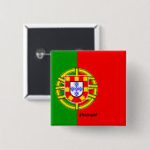 Vlag van Portugal Vierkante Button 5,1 Cm (Voorkant /achterkant)
