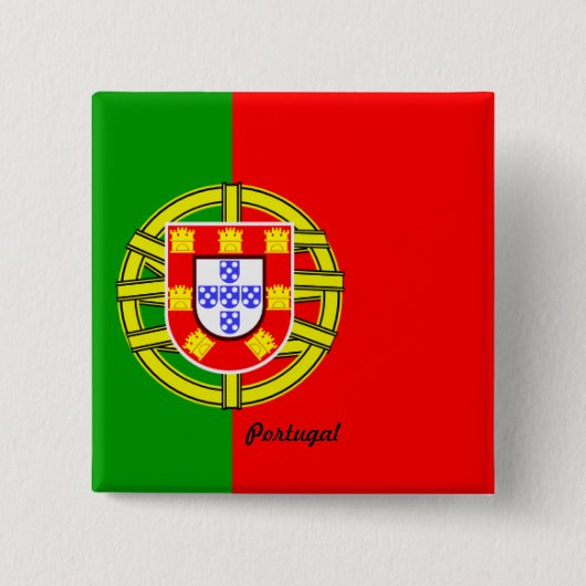 Vlag van Portugal Vierkante Button 5,1 Cm (Voorkant)