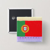 Vlag van Portugal Vierkante Button 5,1 Cm (Voorkant /achterkant)