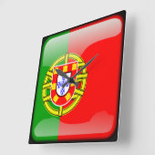 Vlag van Portugal Vierkante Klok (Hoek)