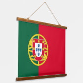 Vlag van Portugal voor de feestdag in Portugal Hangend Wandkleed (Gebogen)