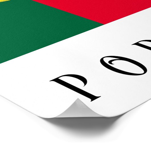 Vlag van Portugal voor de feestdag in Portugal Poster (Hoek)
