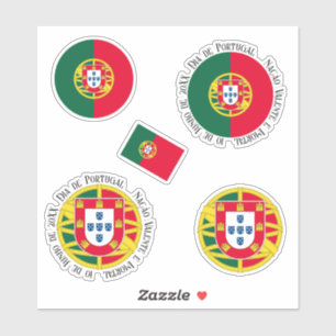 Vlag van Portugal voor de feestdag in Portugal Sticker