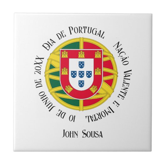 Vlag van Portugal voor de feestdag in Portugal Tegeltje (Voorkant)