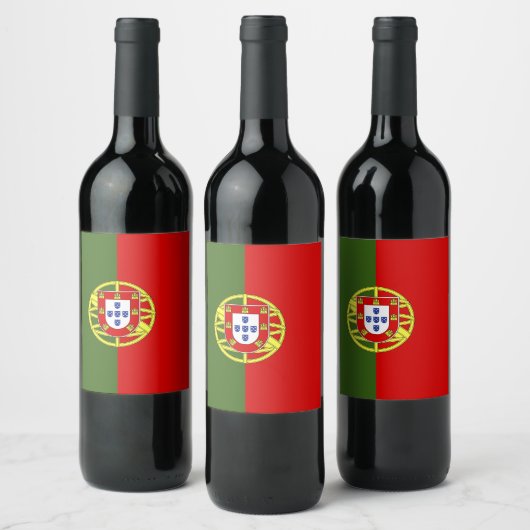 Vlag van Portugal Wijn Etiket (Flessen)