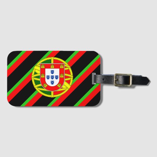 vlag van Portugese strepen Bagagelabel (Voorkant (horizontaal))