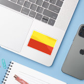 Vlag van Praag, Tsjechië Sticker (Laptop met iPhone)