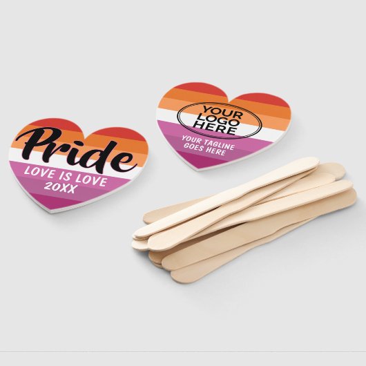 Vlag van Pride Lesbian (2018) - Aangepast Logo Handwaaier (Niet-gemonteerd)