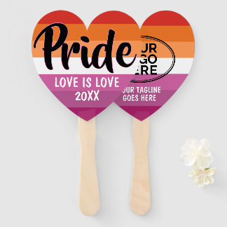 Vlag van Pride Lesbian (2018) - Aangepast Logo Handwaaier