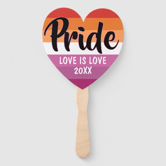 Vlag van Pride Lesbian (2018) - Aangepast Logo Handwaaier (Voorkant)
