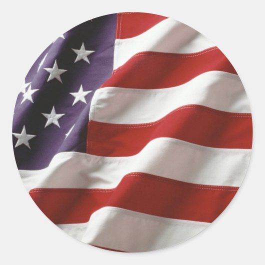 Vlag van Proud en Patriotic USA Ronde Sticker (Voorkant)