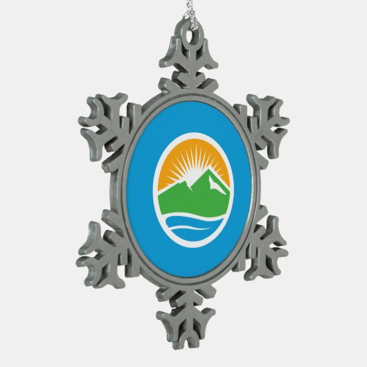 Vlag van Provo, Utah Tin Sneeuwvlok Ornament (Links)