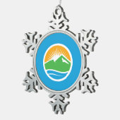 Vlag van Provo, Utah Tin Sneeuwvlok Ornament (Rechts)