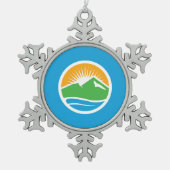 Vlag van Provo, Utah Tin Sneeuwvlok Ornament (Voorkant)