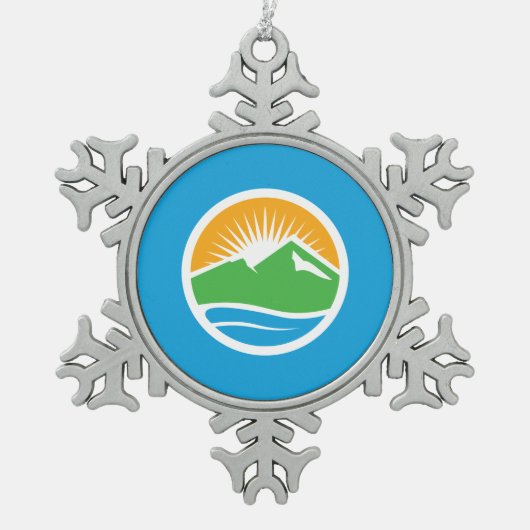 Vlag van Provo, Utah Tin Sneeuwvlok Ornament (Voorkant)