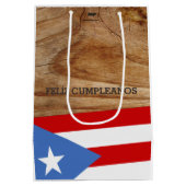 Vlag van Puerto Rican Birthday Theme Medium Cadeauzakje (Achterkant)