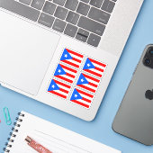 vlag van Puerto Rican Sticker (Laptop met iPhone)