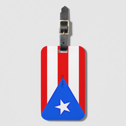 Vlag van Puerto Rico Bagagelabel (Voorkant (verticaal))