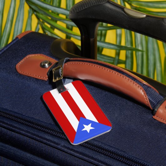 Vlag van Puerto Rico Bagagelabel (Voorkant Insitu 1)