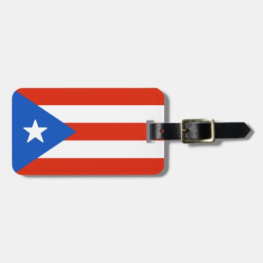 Vlag van Puerto Rico Bagagelabel (Voorkant horizontaal)