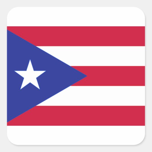 Vlag van Puerto Rico - Bandera de Puerto Rico Vierkante Sticker (Voorkant)