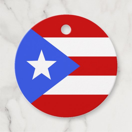 vlag van Puerto Rico Bedankjes Labels (Voorkant)