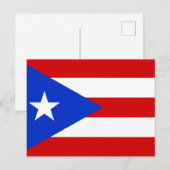 Vlag van Puerto Rico Briefkaart (Voorkant / Achterkant)
