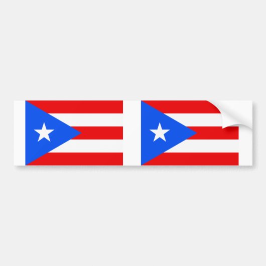 vlag van Puerto Rico Bumpersticker (Voorkant)