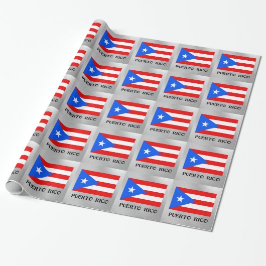 Vlag van Puerto Rico Cadeaupapier (Uitgerold)