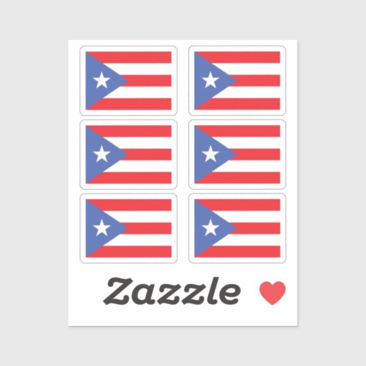 Vlag van Puerto Rico Collectie pack van 6 Sticker (Vel)