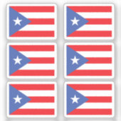 Vlag van Puerto Rico Collectie pack van 6 Sticker (Voorkant)