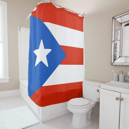 Vlag van Puerto Rico Douchegordijn (In situ)