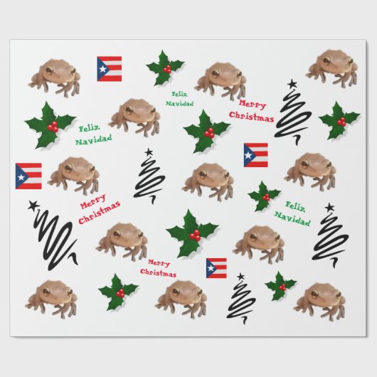 vlag van Puerto rico en coqui Cadeaupapier (Vlak)