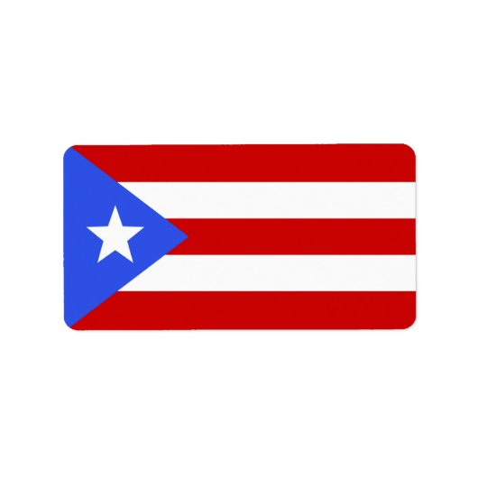 vlag van Puerto Rico Etiket (Voorkant)