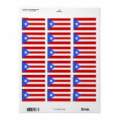 vlag van Puerto Rico Etiket (Full Sheet)