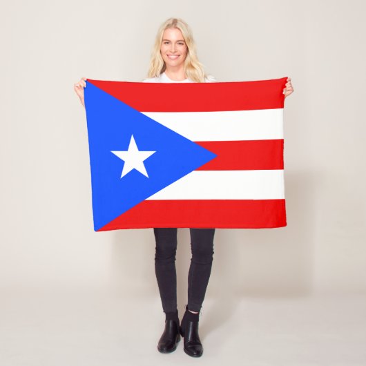 Vlag van Puerto Rico Fleece Deken (In situ)