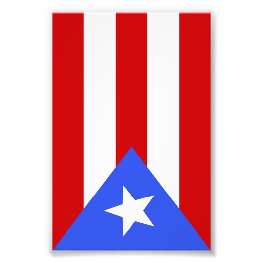 vlag van Puerto Rico Foto Afdruk (Voorkant)