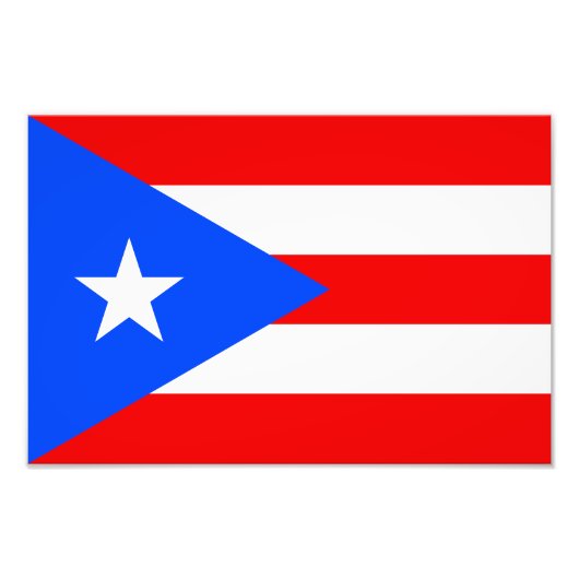 Vlag van Puerto Rico Foto Afdruk (Voorkant)