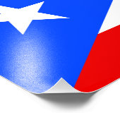 Vlag van Puerto Rico Foto Afdruk (Hoek)